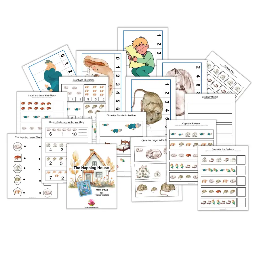 The Napping House Story-related Math Pack 
