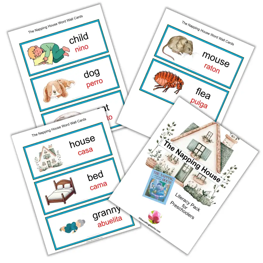 The Napping House Word Wall Cards