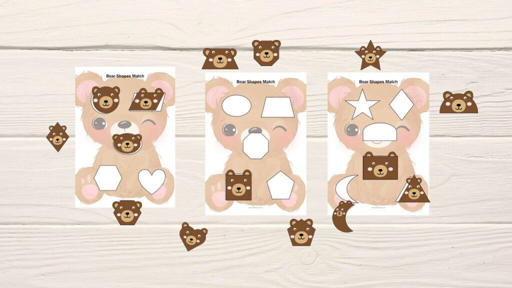 Bear Shapes Match for Preschoolers
