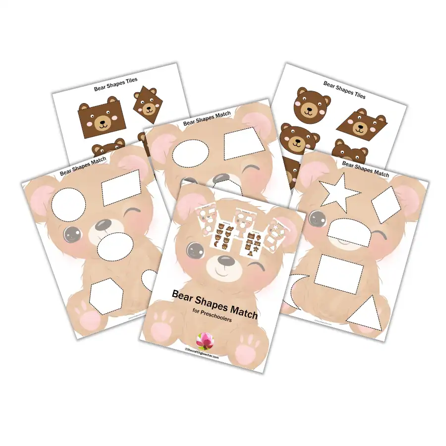 Bear Shapes Match for Preschoolers