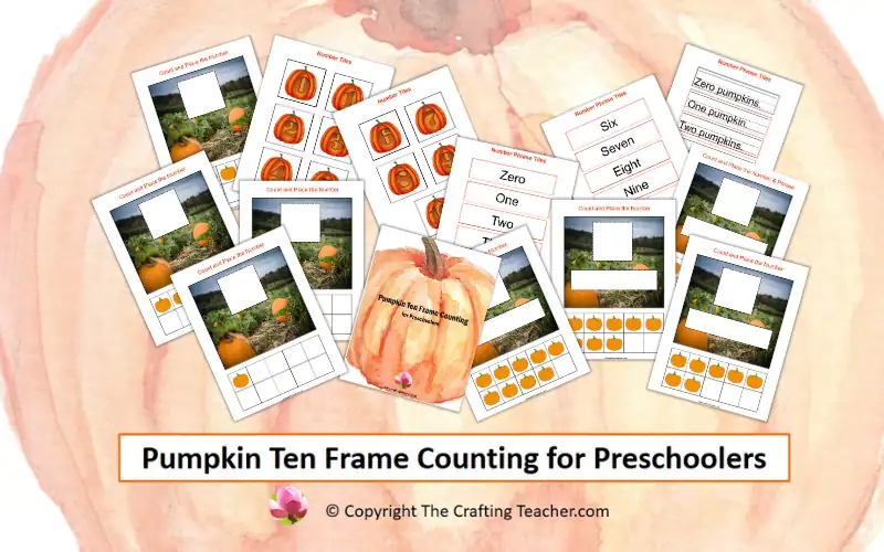 Pumpkin Ten Frame Counting for Preschoolers