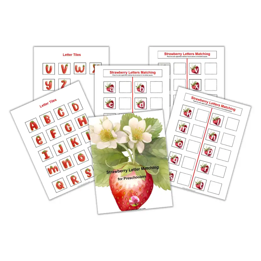Strawberry Letter Match for Preschoolers