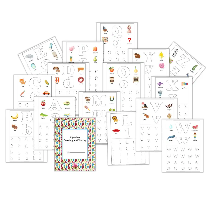Alphabet Coloring & Tracing for Preschoolers