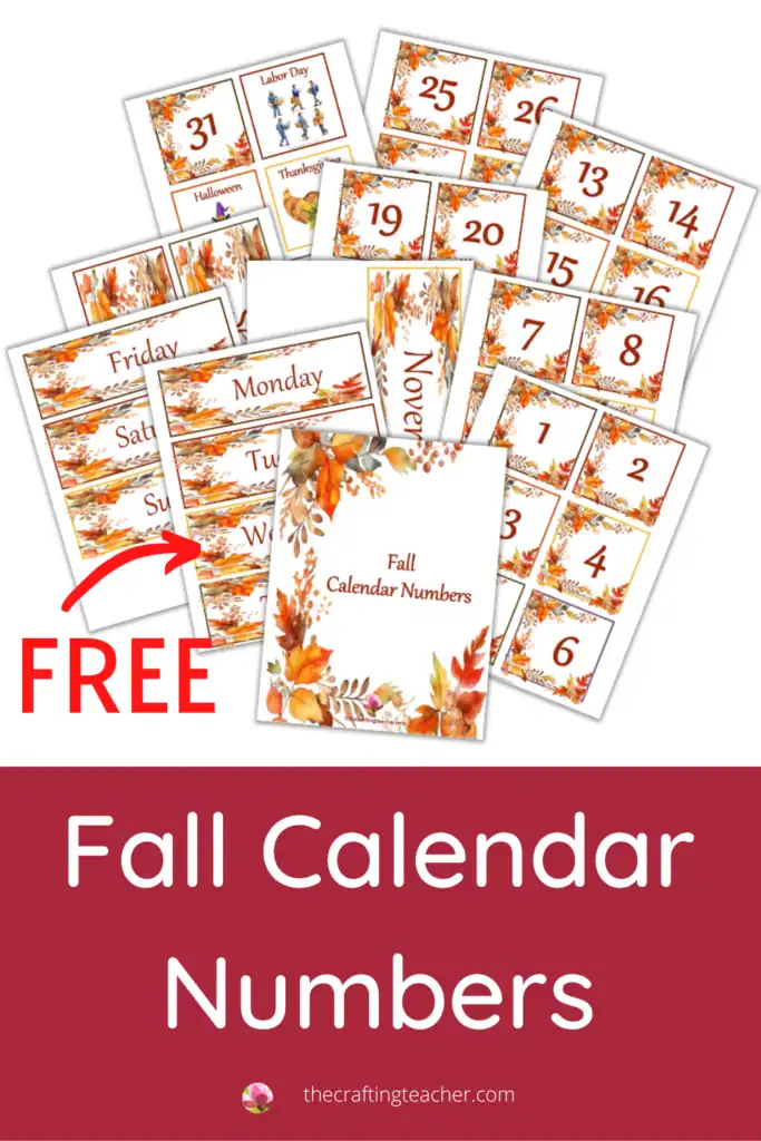 Fall Calendar Numbers 