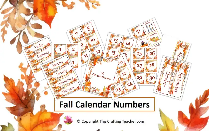 Fall Calendar Numbers