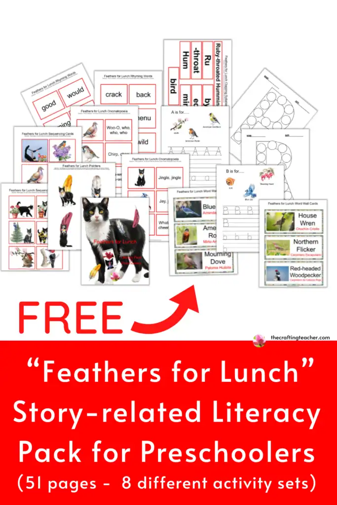 Feathers for Lunch Story-related Literacy Pack for Preschoolers