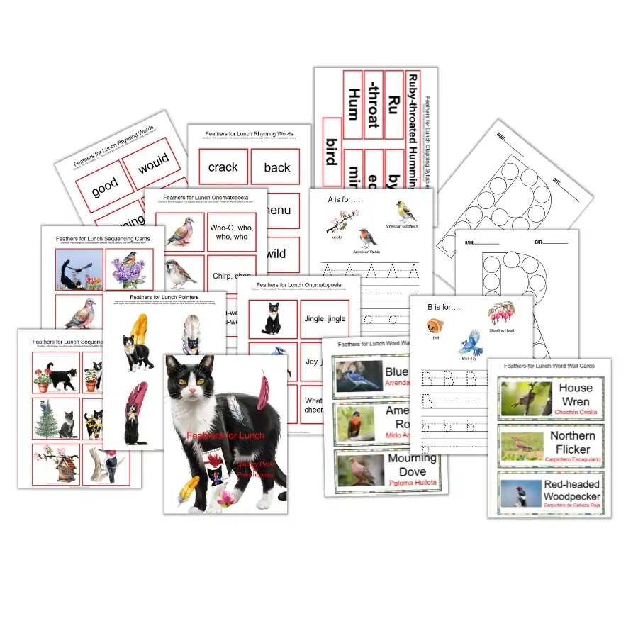 Feathers for Lunch Story-related Literacy Pack for Preschoolers