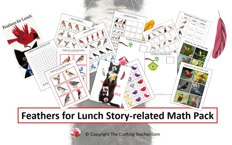 Feathers for Lunch Story-related Math Pack for Preschoolers