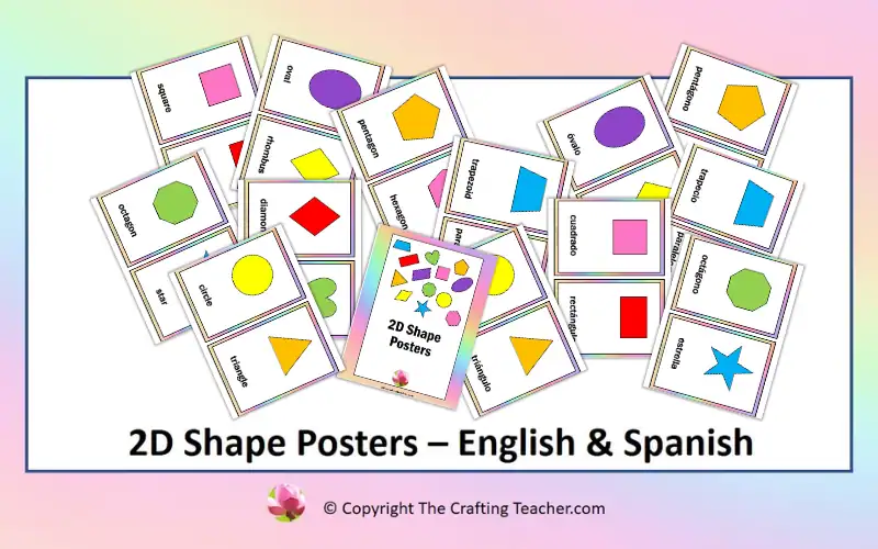 2D Shape Posters - English & Spanish