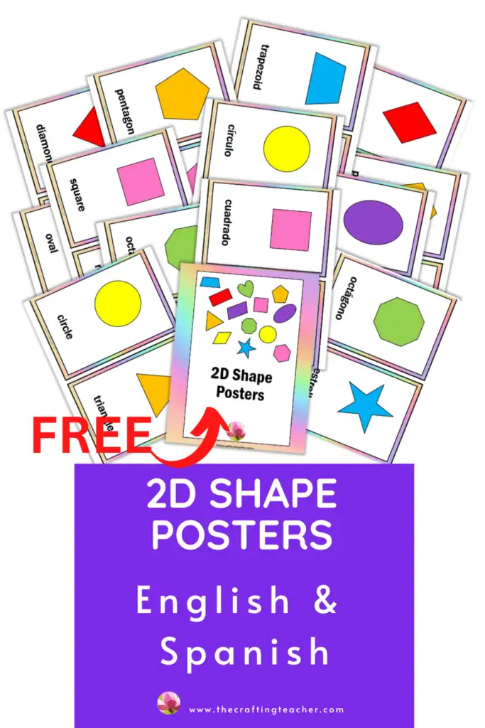 2D Shape Posters - English & Spanish