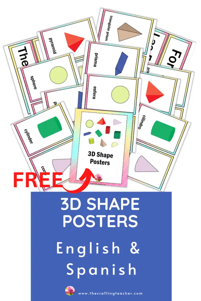 3D Shape Posters - English & Spanish 