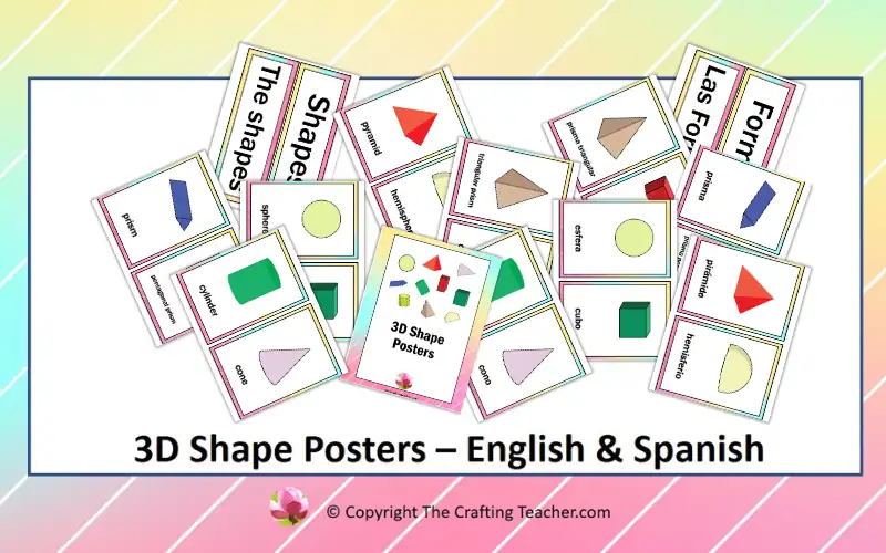 3D Shape Posters - English & Spanish